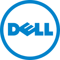 The iconic blue Dell logo, featuring the word